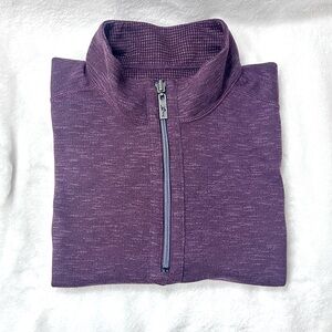 Tommy Bahama Men’s long sleeve reversible1/4 zip size Large regal purple print